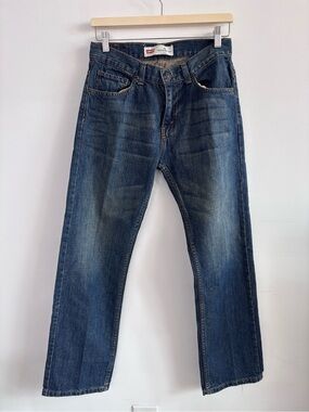Levi's 505 Regular Unisex Dark Wash Blue Straight Leg Denim Jeans- Size W28 L28